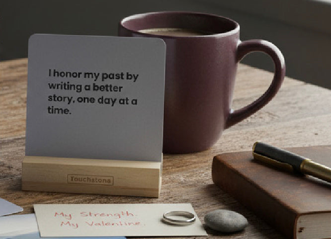 Aromatherapy Affirmation Set – 50 Cards with Wood Stand + Rosemary & Mint Essential Oils & Wooden Bead Scent Diffuser