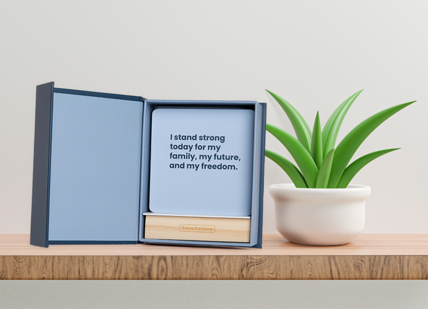 Aromatherapy Affirmation Set – 50 Cards with Wood Stand + Rosemary & Mint Essential Oils & Wooden Bead Scent Diffuser